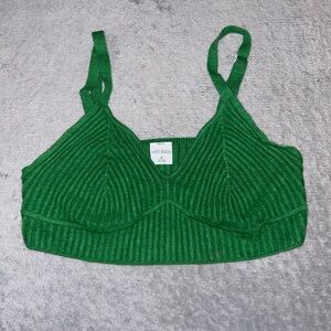Wild Fable Green Ribbed Crop Top